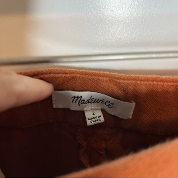 Madewell Rustic Orange Button Down Pocket Mini Skirt Size 2 - Picture 5 of 8